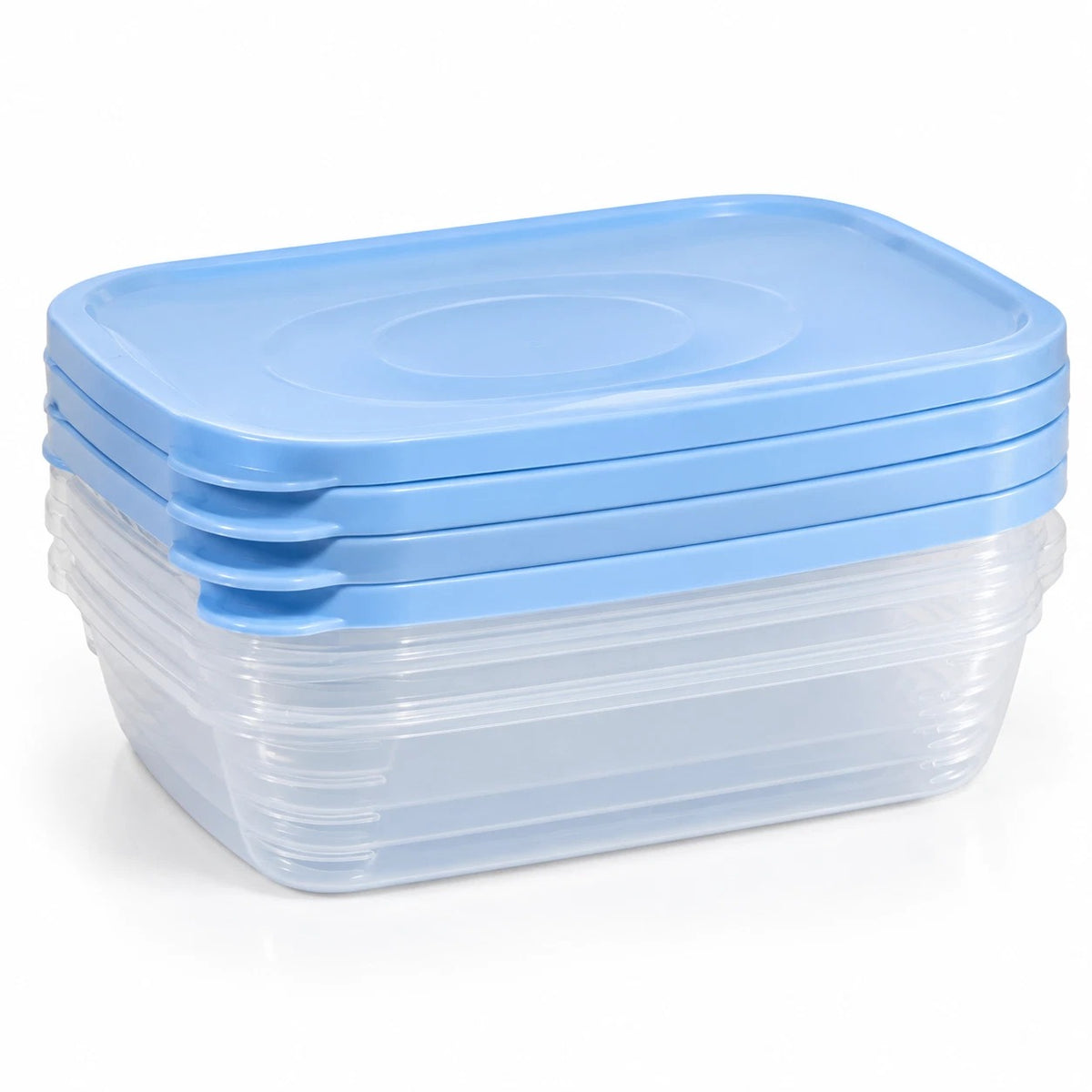 4 x 1 Litre Plastic Food Storage Containers With Lids Reusable Micorwave Freezer