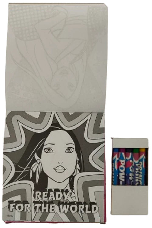 Disney Princess Carry Along Colouring Set Kids Travel Activity Book Party Bag