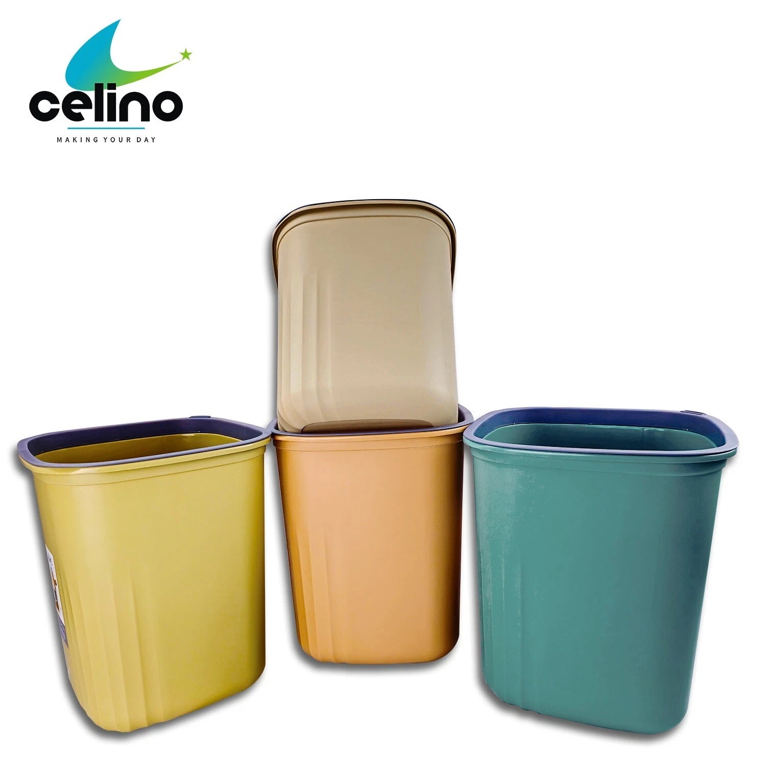 7L Plastic Waste Paper Bin – Square Dustbin for Kitchen, Office & Bathroom
