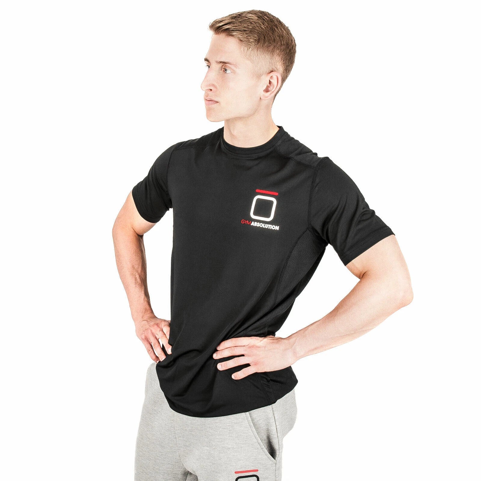 Mens T Shirts Short Sleeve T-shirt Gym Workout Slim Fit Muscle Crew Neck Tee Top
