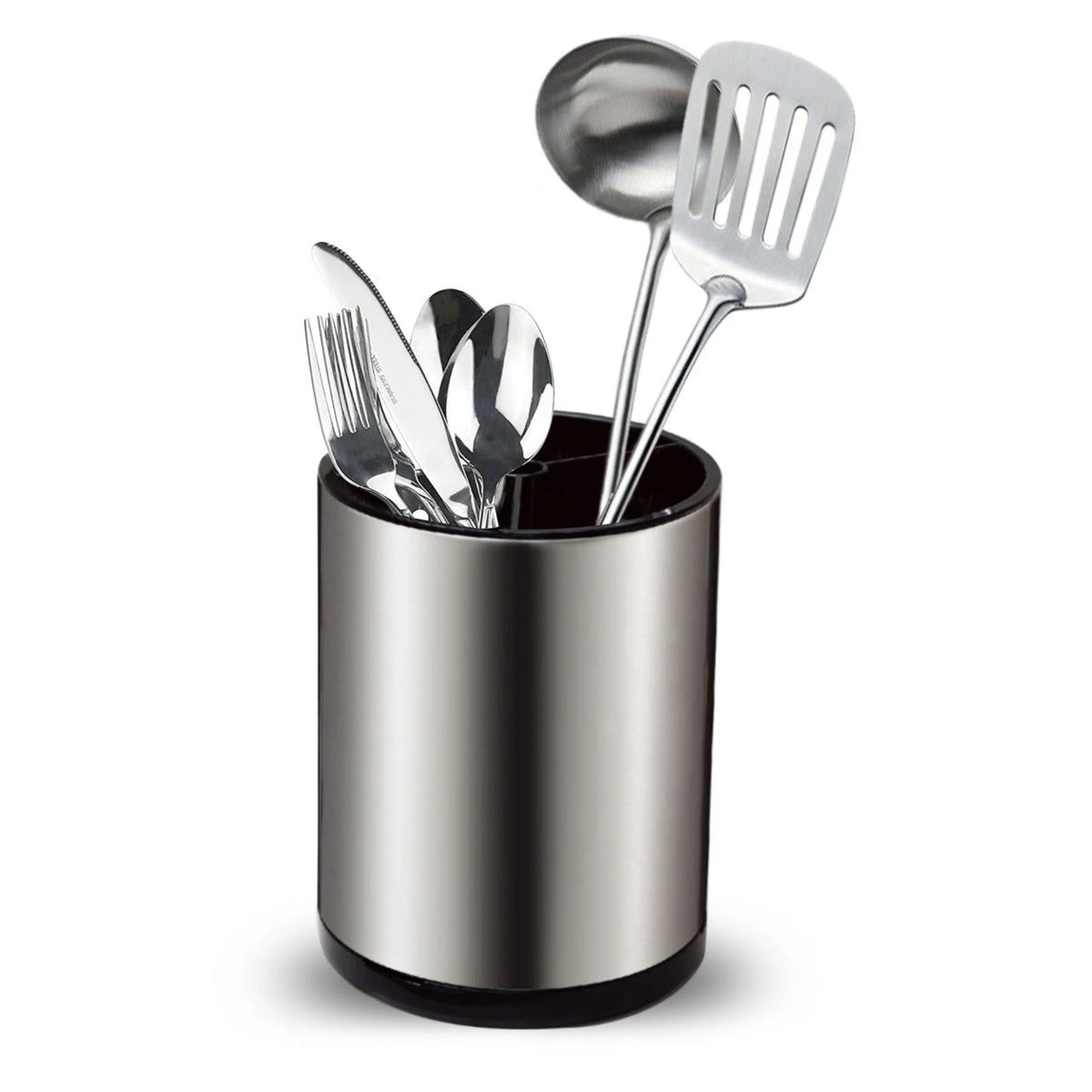 Stainless Steel Utensil Holder Rotating Kitchen Cutlery Holder Storage Organiser