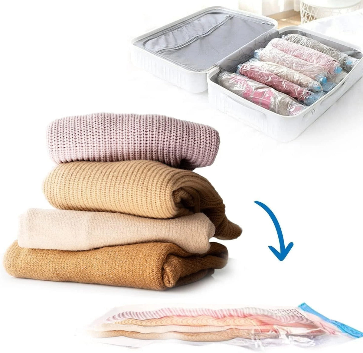Vacuum Storage Bags for Clothes Duvets Vacum Small Medium Large Space Saving