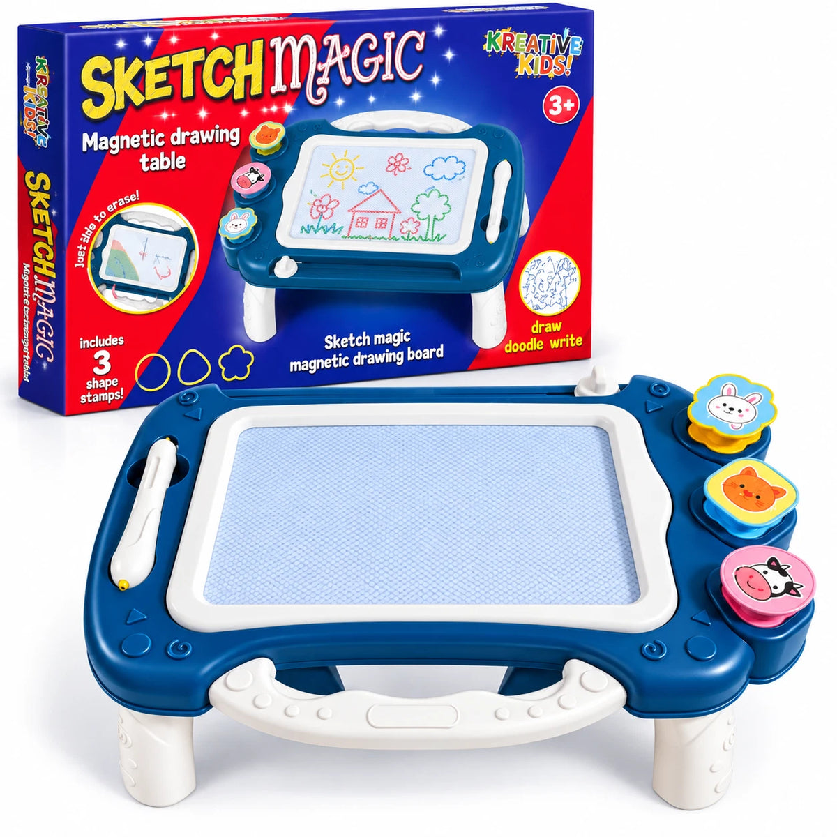 Magnetic Kids Writing Drawing Board Table Magic Writer Magnetic Slate Doodle Pad
