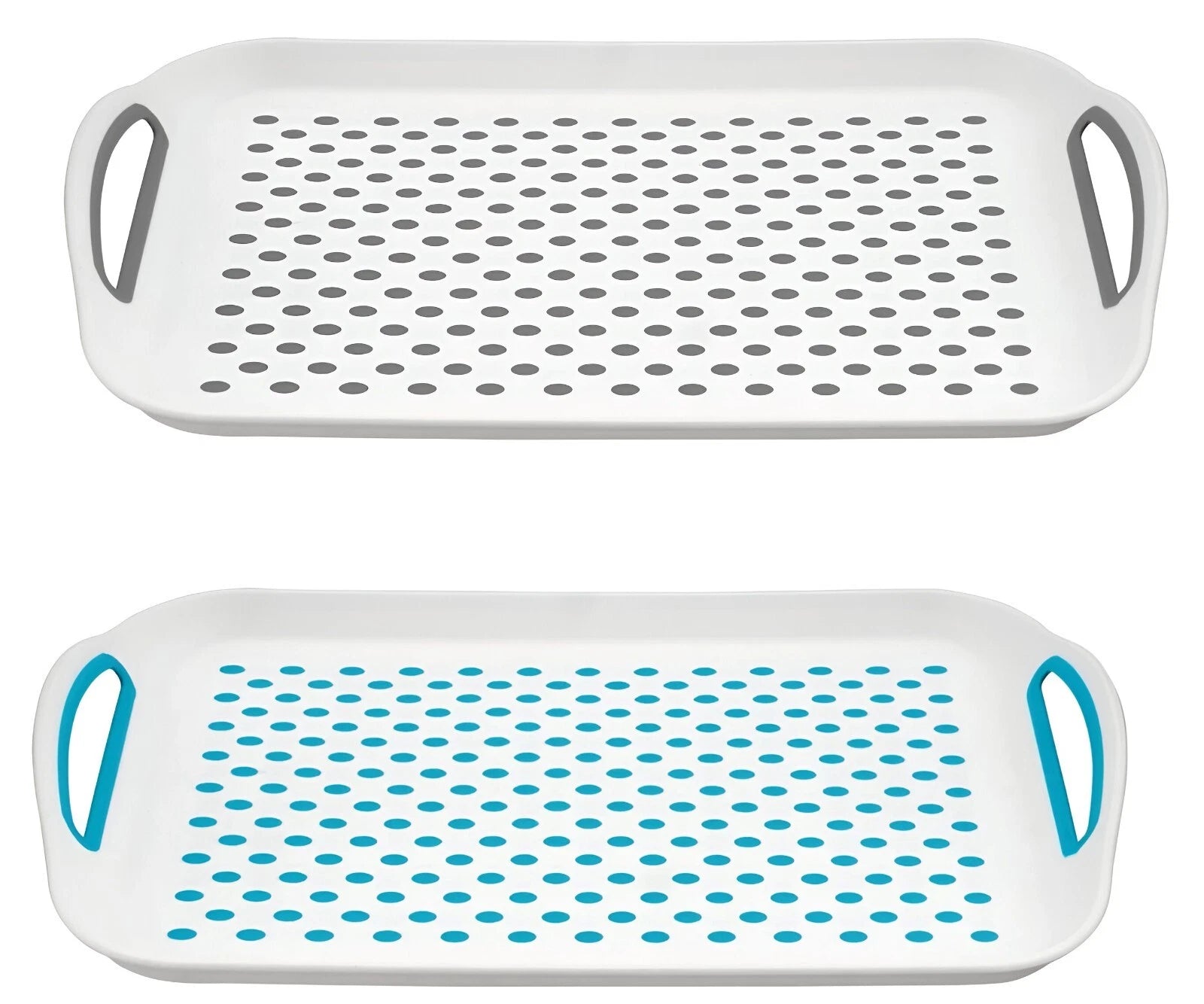 Serving Tray with Handles Non Slip Large Rectangle Food Dinner Drink Lap Tea