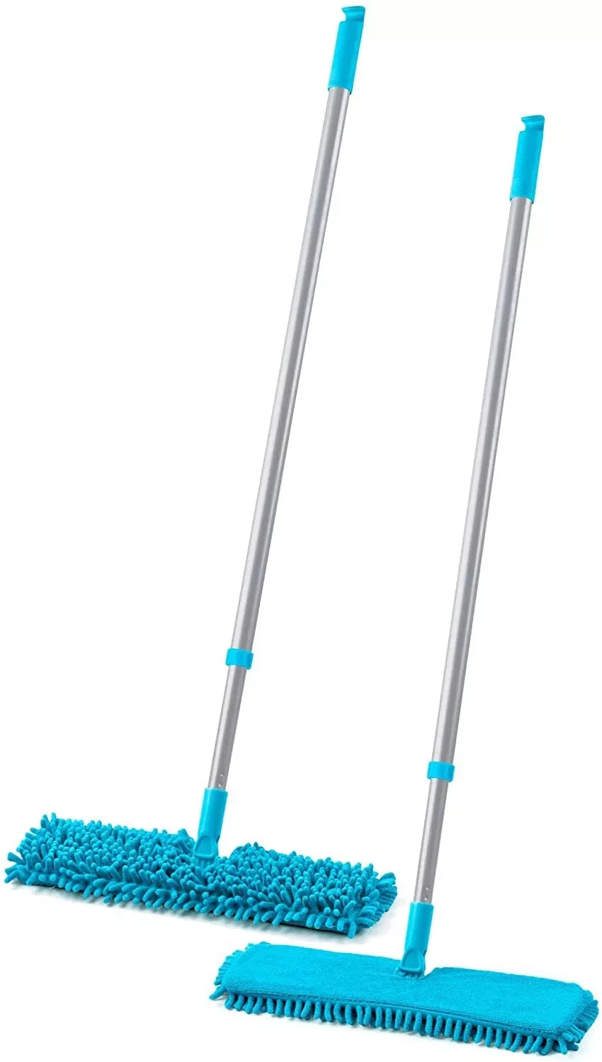 Double Sided Microfiber Mop Floor Cleaner Wet Dry Cleaning Extendable Handle