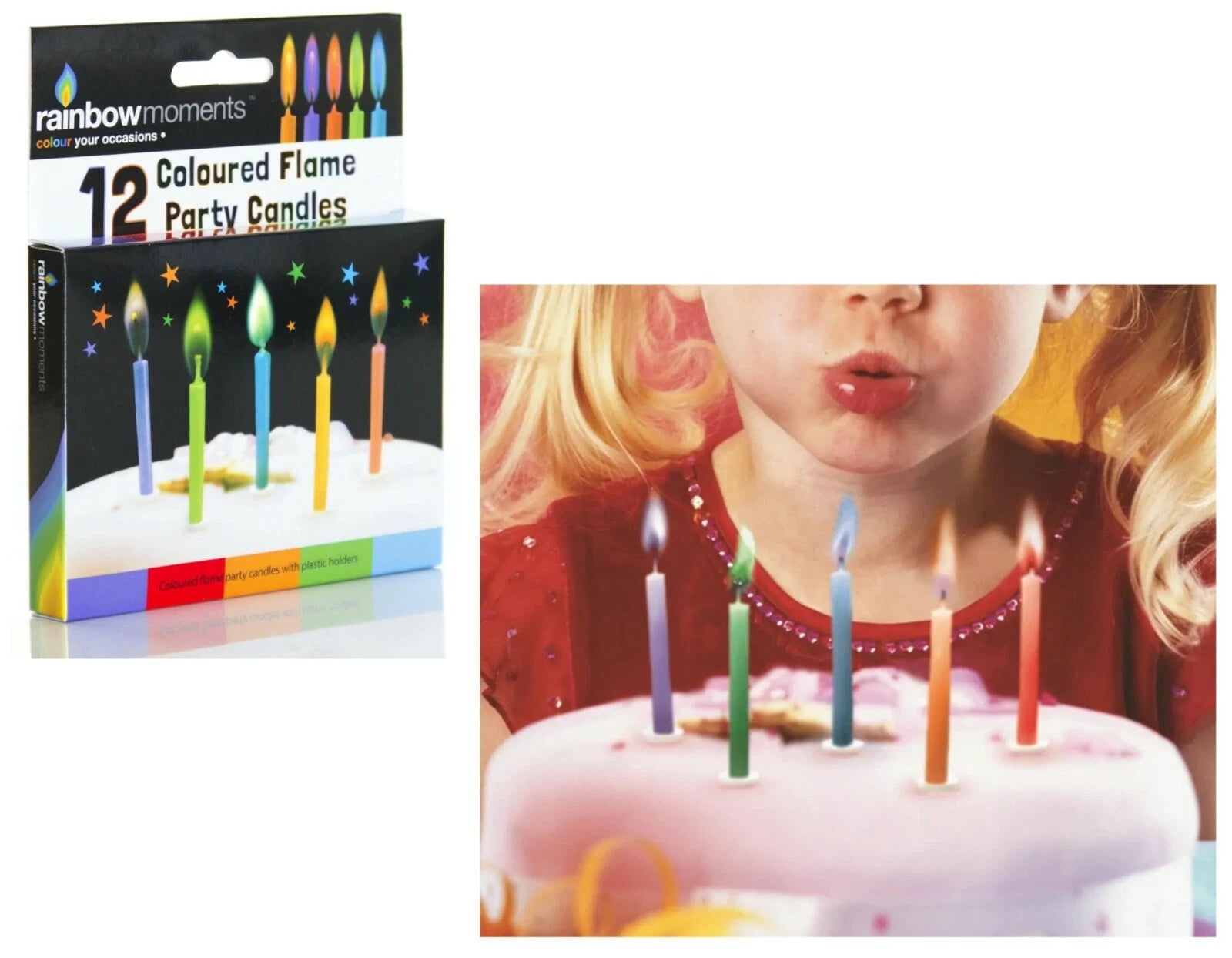 12 Colour Flame Candles Birthday Party Cake Topper Decoration Celebration