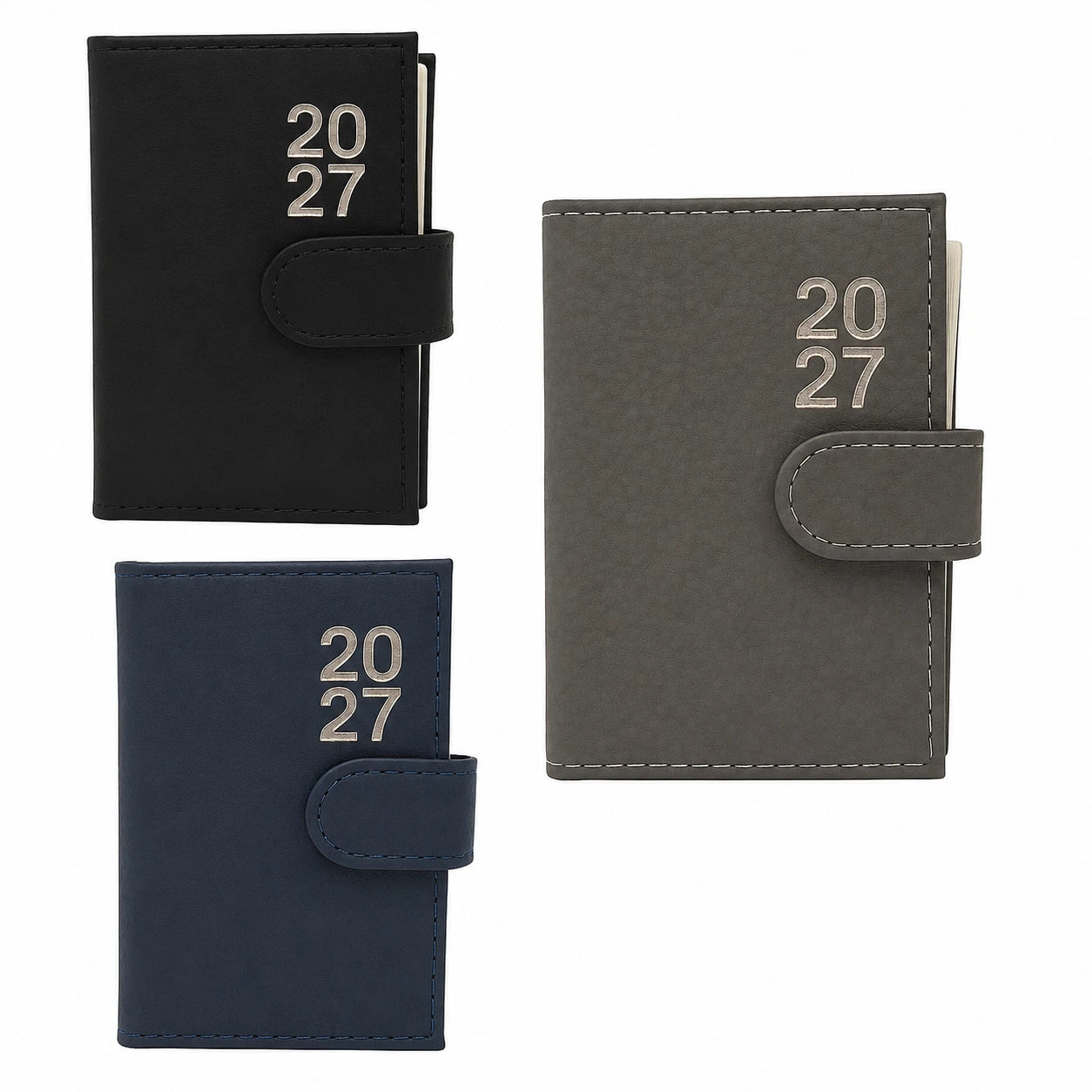 2027 Page a Day A7 Diary Soft Leather Feel Pocket Size Journal With Pen Gift