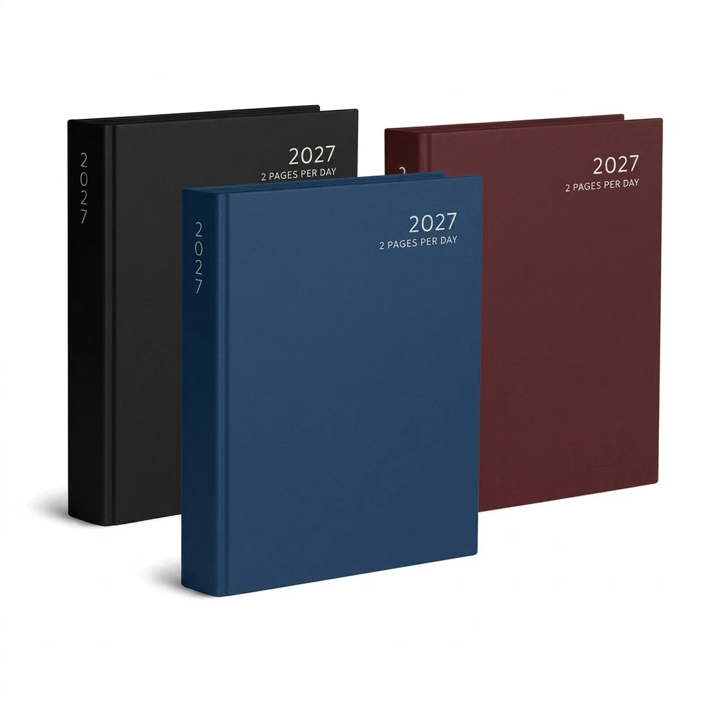2027 A4 Diary 2 Pages Per Day Daily Planner Hardback Office Business Book