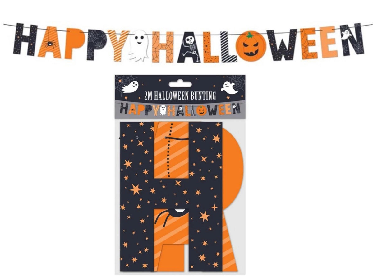 2m Happy Halloween Paper Bunting Decorations Pumpkin Banner Party