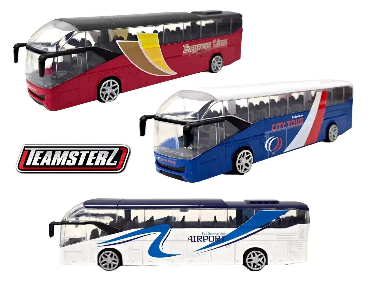 Teamsterz City Coach Airport Bus DieCast Toy Vehicles Kids Girls Boys Toys Gift