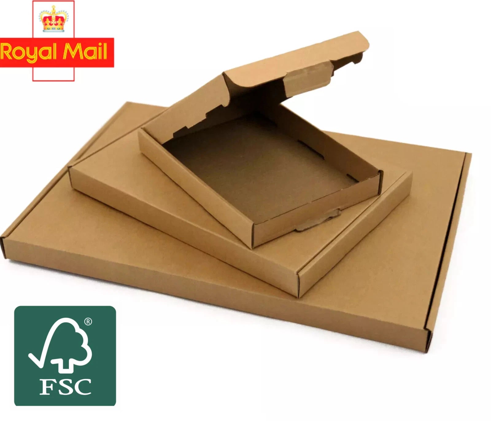 Large Letter Box Royal Mail PIP Boxes C4 C5 C6 Card board Postal Mailing Brown