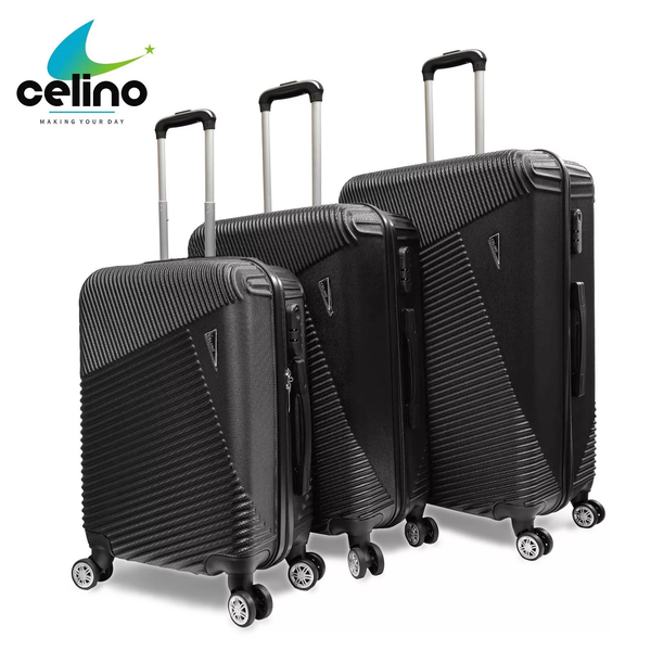 Suitcase Set of 3 Lightweight ABS Hard Shell 4 Wheel Luggage Set Travel Bag