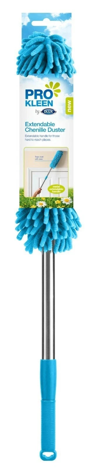 Telescopic Handle Extendable Microfibre Duster – Chenille Long Reach Cleaning Duster 60–102cm for Home, Office & Ceiling Cleaning