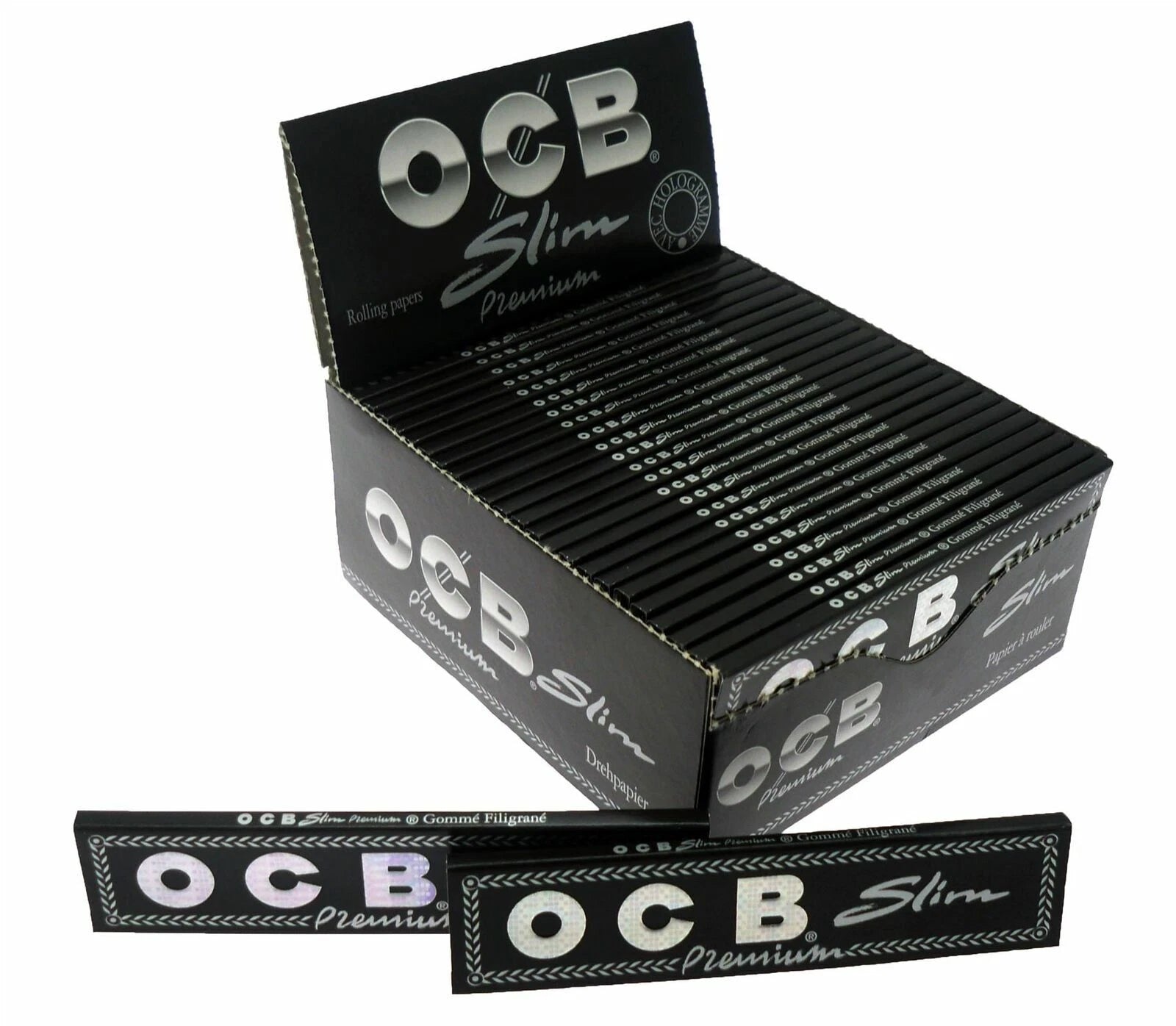 OCB Premium KING SIZE SLIM Black Rolling Papers Smoking Cigarette Papers