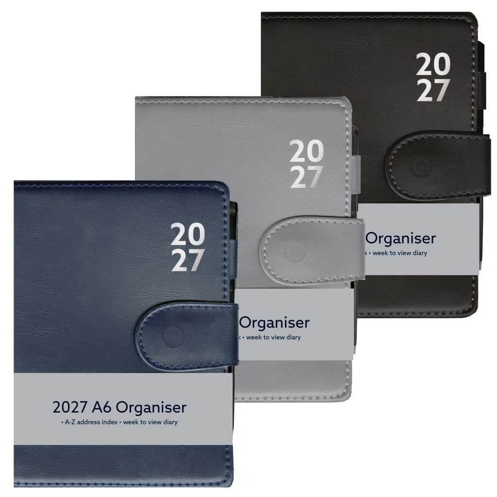 2027 A5 Week to View Diary Premium Organiser with Pen A-Z Address Index Book