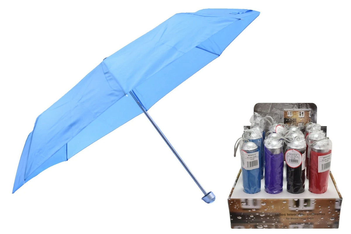 21" Ladies Telescopic Folding Compact Umbrella Lightweight Summer Wedding Brolly