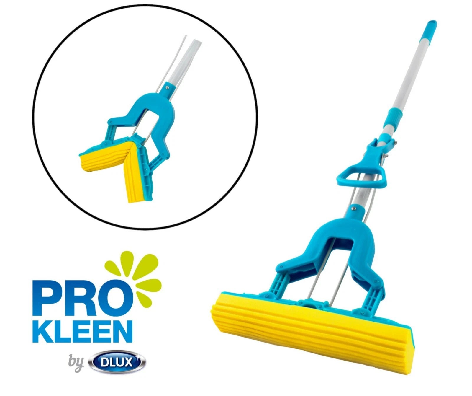 Telescopic Super-Absorbent Butterfly Sponge Squeegee Floor Mop Bathroom Cleaning