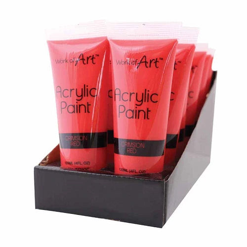 2pk Work of Art Acrylic Paint Tube Red Colours Crafts Artists Painter 120ml