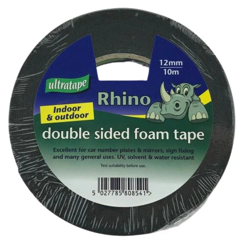Double Sided Foam Tape 10m Strong Mounting Adhesive Car Indoor Outdoor Black
