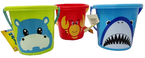 Pack of 3 Medium Kids Beach Water Buckets With Handle Sand Summer Outdoor Garden