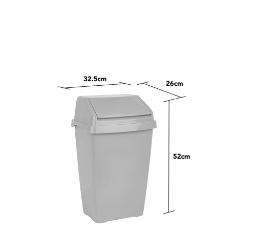 25/50L Plastic Swing Top Dust Bin Waste Rubbish Trash Can Home Kitchen Office