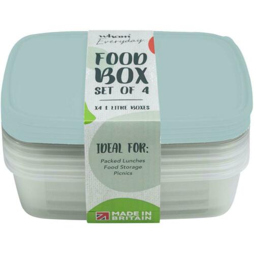 Wham Cuisine Clear Everyday Set Of 4 Food Storage Box Containers With Lids - 1L