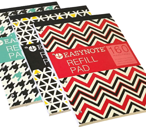 A4 Refill Pad Ruled 160 Pages Margin Lined Writing Note Book Punched Holes