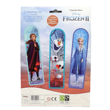 Load image into Gallery viewer, Frozen 2 Colouring Set Art &amp; Craft Pencils &amp; Stickers Travel Activity Book Gift
