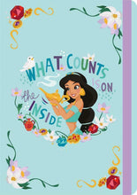 Load image into Gallery viewer, Princess Jasmine A5 Notebook School Ruled Lined 160 Pages With Elastic Closure
