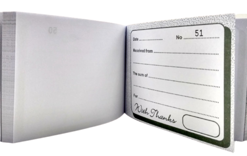 5 Pack Duplicate Receipt Books – Numbered 1–80 with Carbon Sheets, Half Size