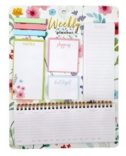 Load image into Gallery viewer, A4 Floral Weekly Planner Calendar To Do List Shopping Notepad Wall Hanging
