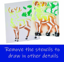 Load image into Gallery viewer, Wildlife Airflow Art Set Blow Pens Children Kids Colour Felt Tip Animal Stencils
