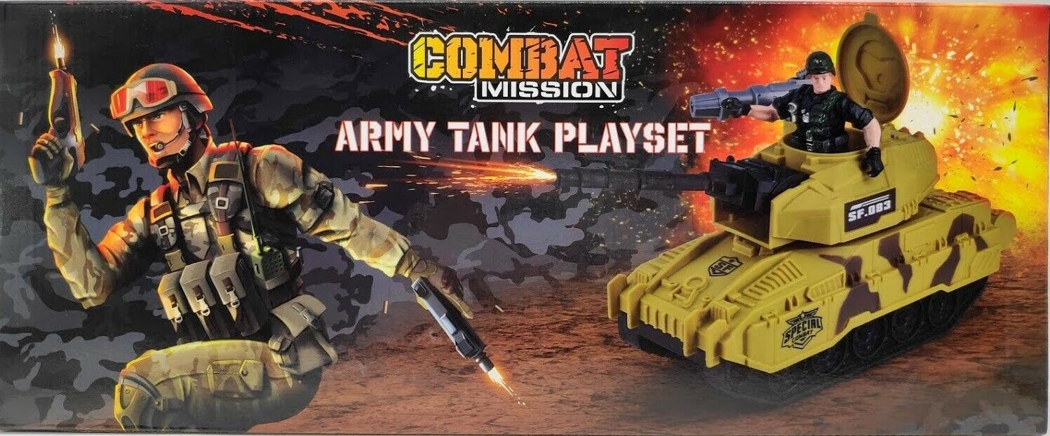 Combat Mission Army Tank Playset Military Base Soldier Attack Children Toy Gift