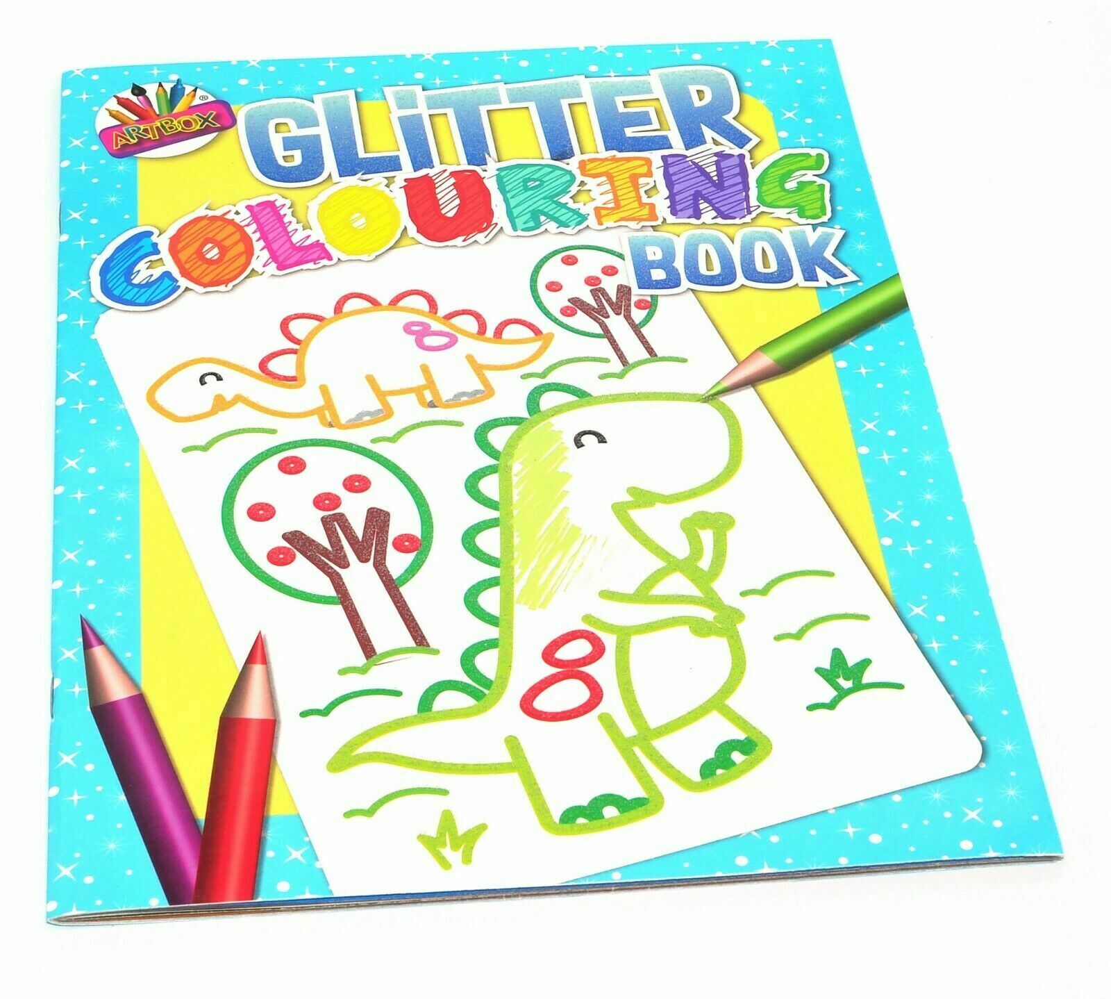 A4 Jumbo Glitter Colouring Book Travel Fun Activity Book Kids Children Art Craft