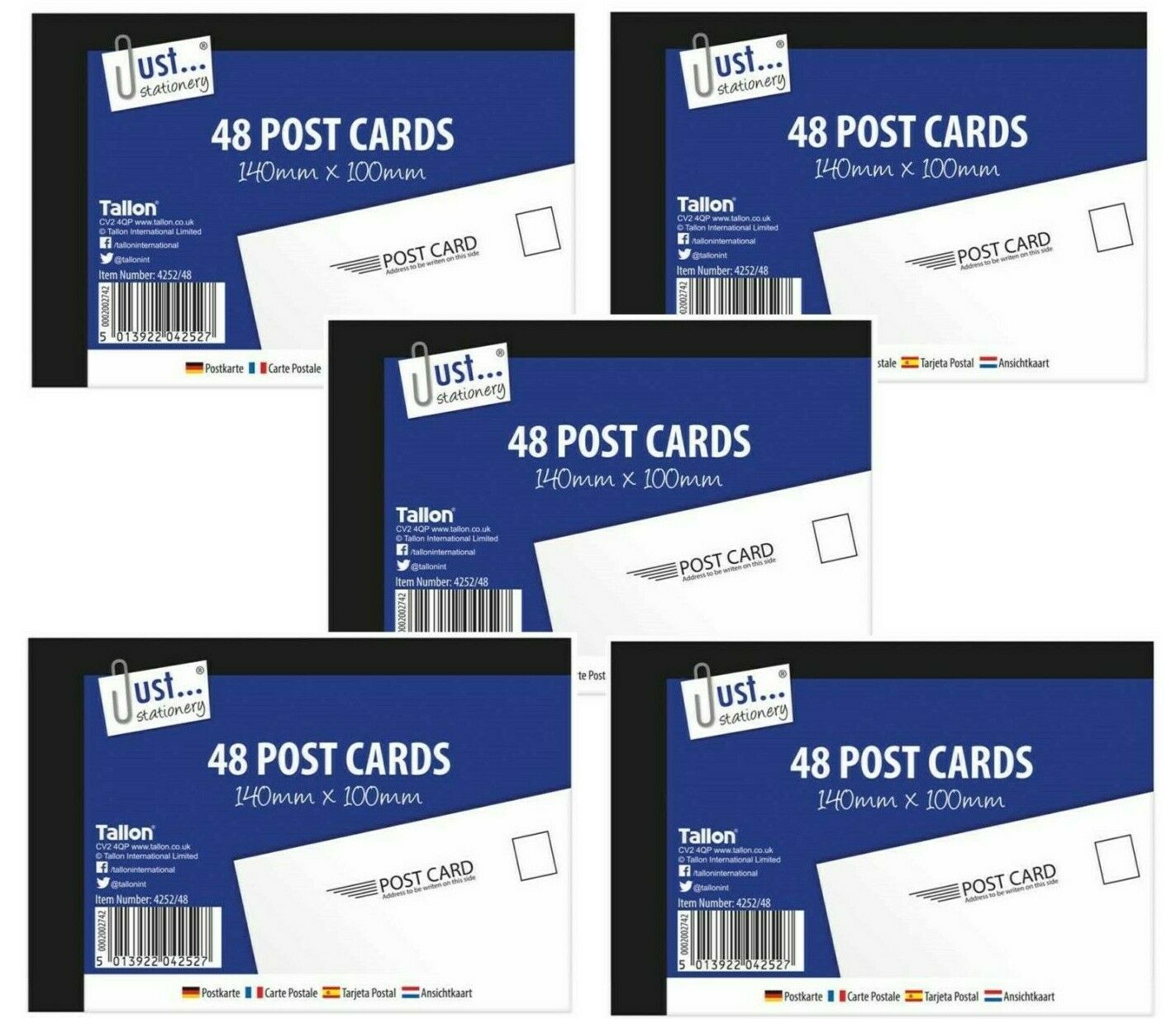 5 x 48 Plain White Blank Post Cards 140 x 100mm Mailing / Holiday / Competition