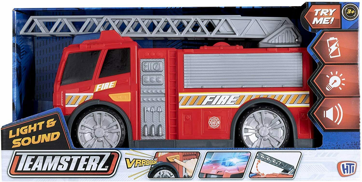 Teamsterz Lights & Sound Diecast Fire Engine Toy – Emergency Rescue Truck for Kids