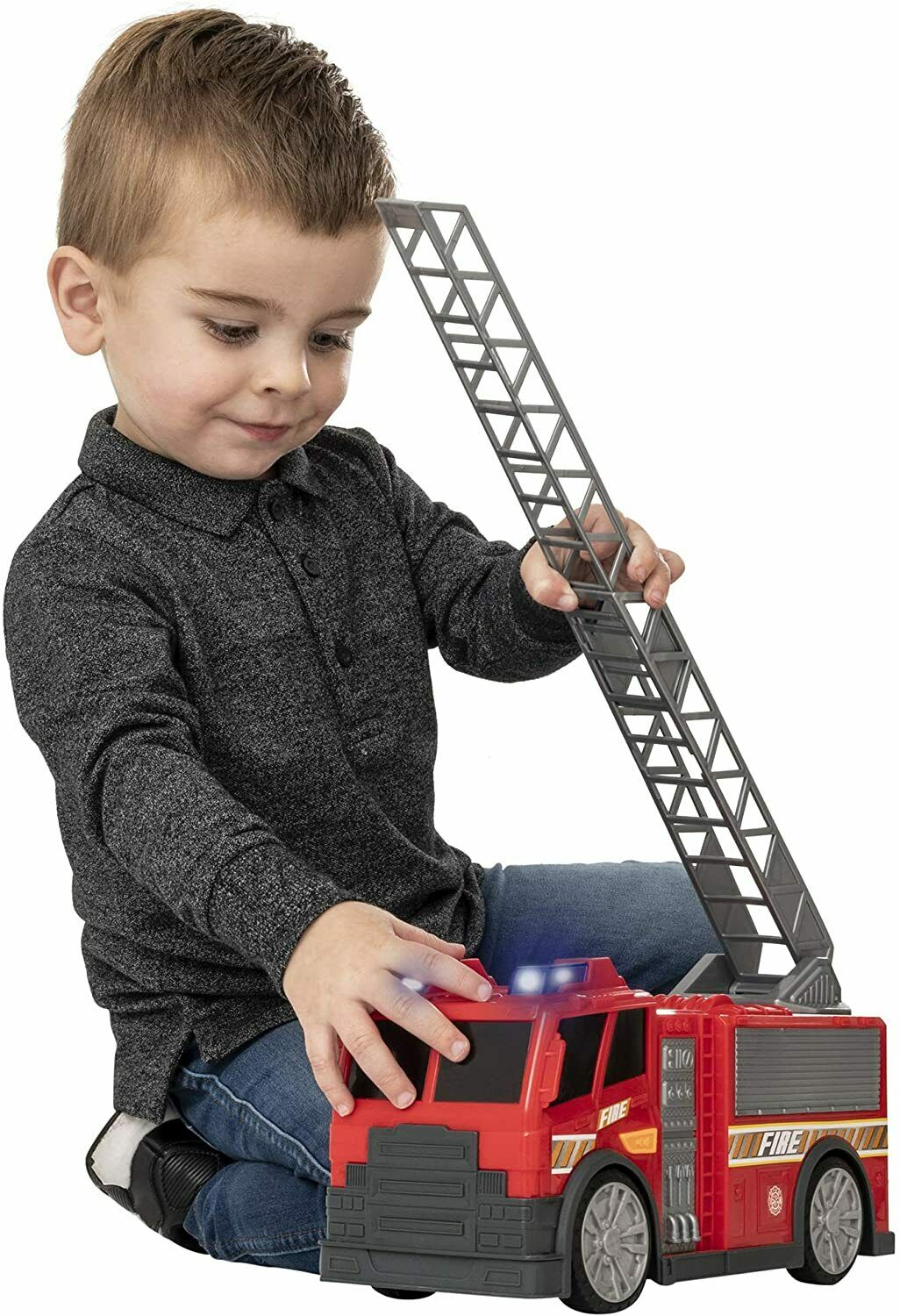 Teamsterz Lights & Sound Diecast Fire Engine Toy – Emergency Rescue Truck for Kids