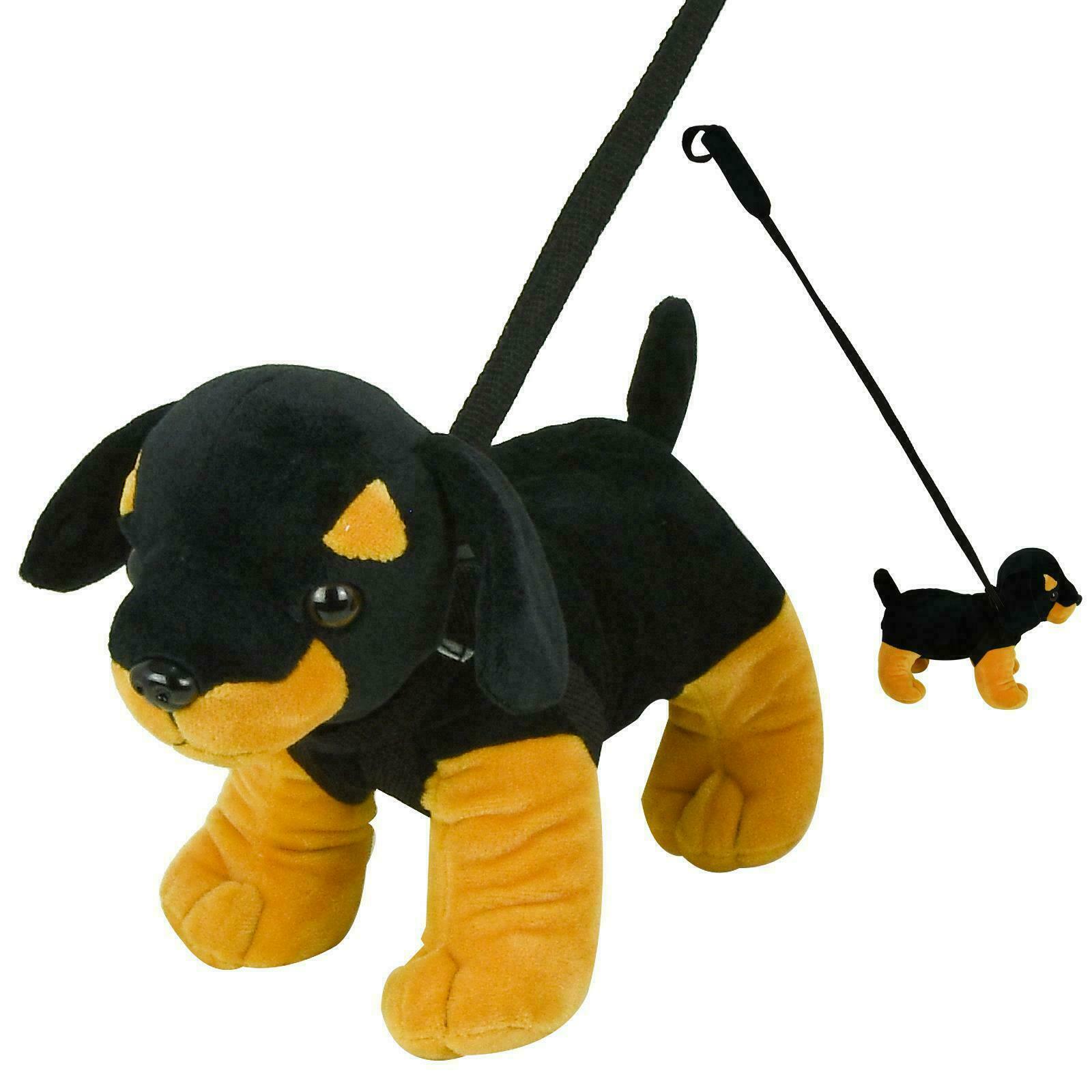 Standing Dogs on Lead Plush Medium Stuffed Teddy Soft Toy Kids Toddler Toy
