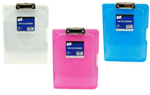Load image into Gallery viewer, A4 CLIPBOARD BOX FILE DURABLE TRANSPARENT OUTDOOR FILING OFFICE STORAGE CASE NEW
