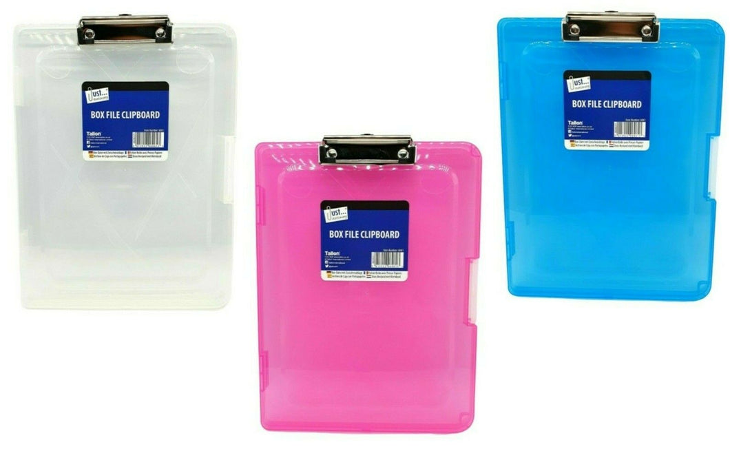 A4 CLIPBOARD BOX FILE DURABLE TRANSPARENT OUTDOOR FILING OFFICE STORAGE CASE NEW