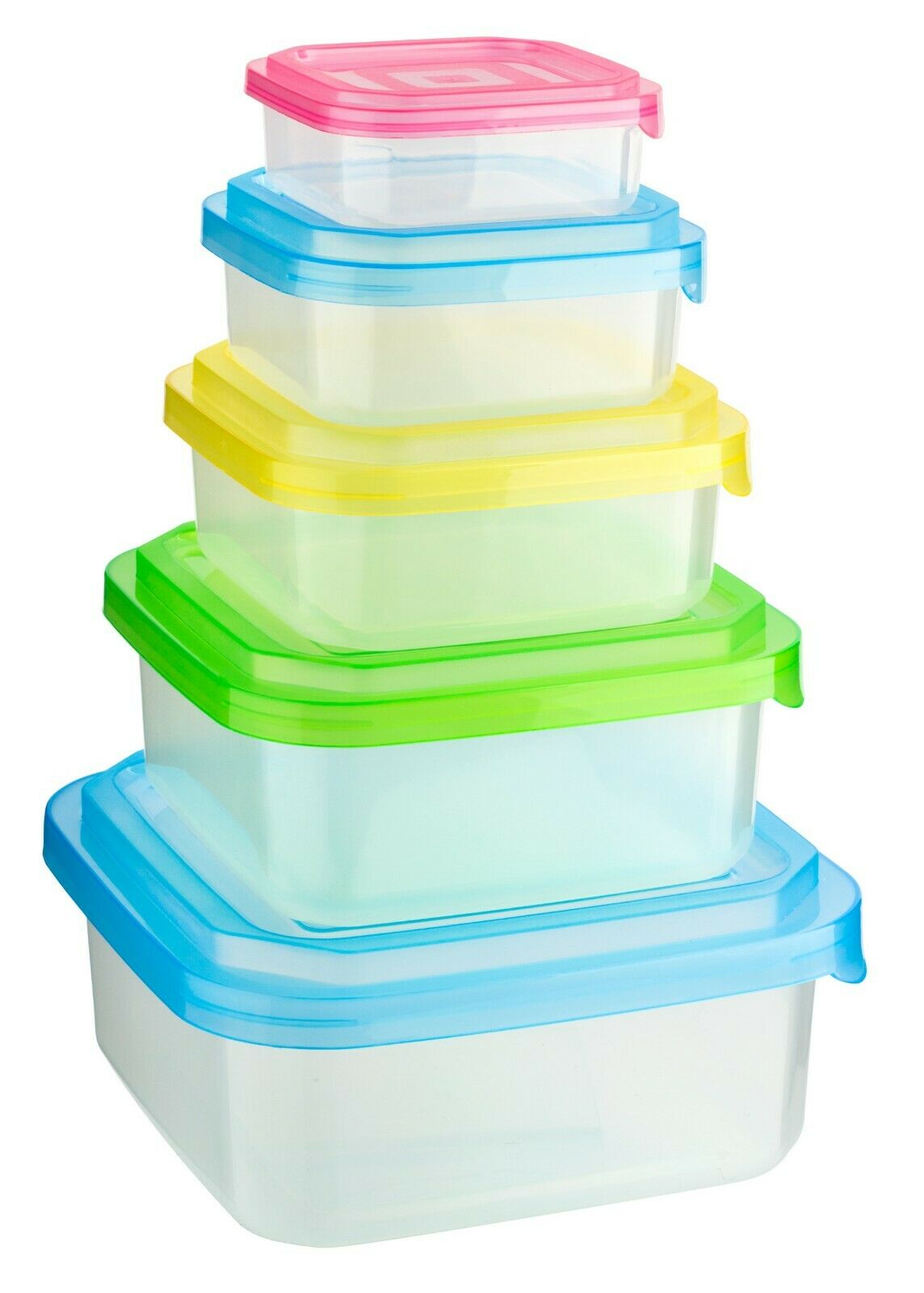 5 Piece Food Storage Container Set – Stackable BPA Free Microwave Safe Kitchen Containers with Lids