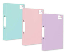 Load image into Gallery viewer, A4 RING BINDER FILES FOLDERS 2 RING PASTEL GREEN, PINK, PURPLE DOCUMENT STORAGE
