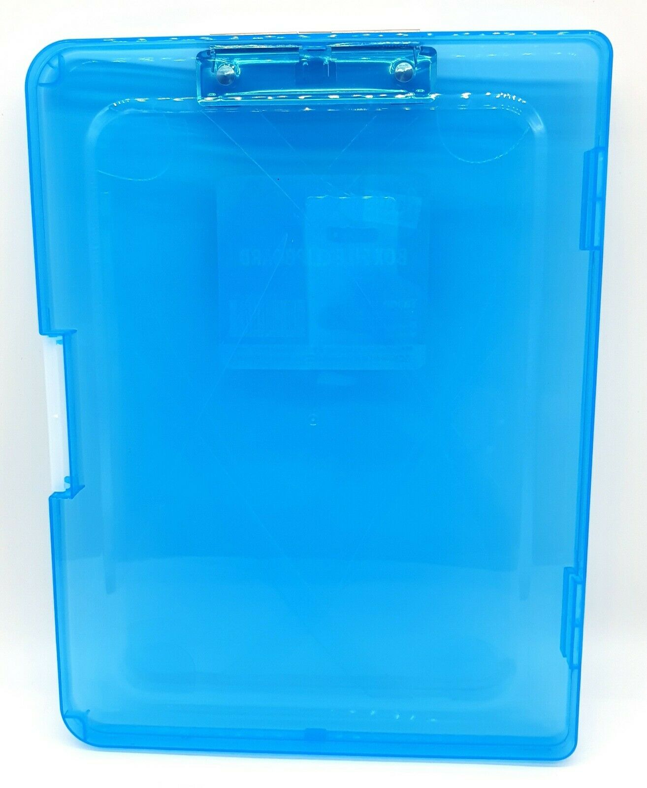 A4 CLIPBOARD BOX FILE DURABLE TRANSPARENT OUTDOOR FILING OFFICE STORAGE CASE NEW