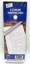Load image into Gallery viewer, 6 x Slimline Shopping Pads To Do List NotePad Grocery List 180 Sheets Handy Size
