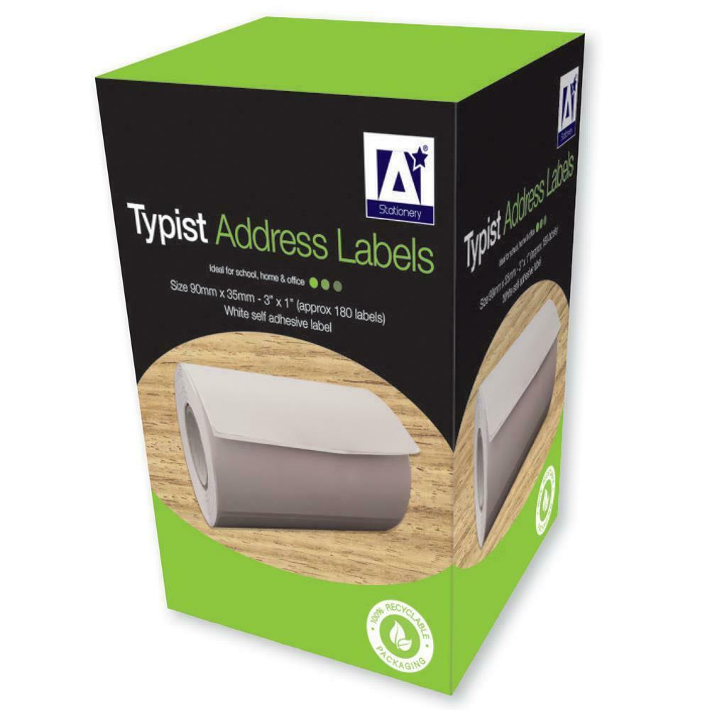 2 Pack 180 Self-Adhesive Shipping Labels – White Address Postage Labels 90 x 35mm for Parcels & Office Use