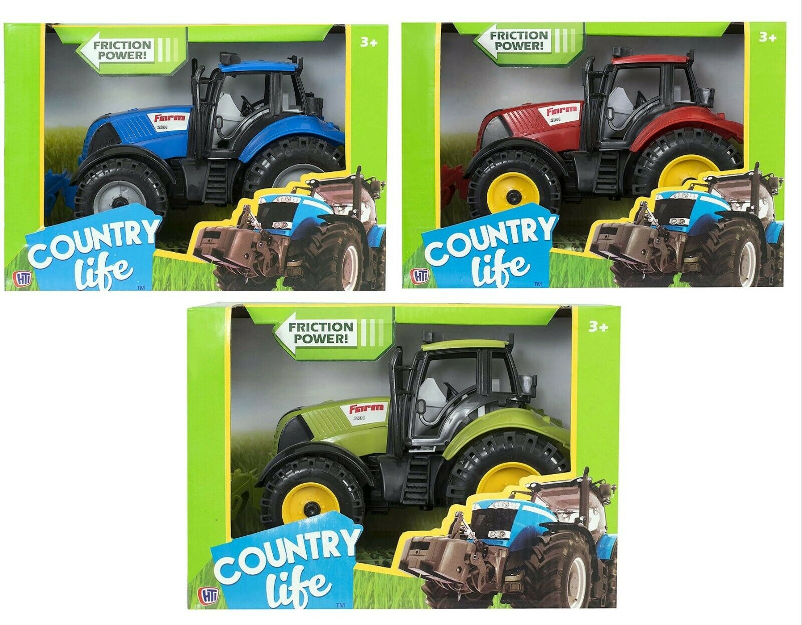 Teamsterz Large Friction Powered Farm Tractor Toy – Kids Farm Vehicle Play Toy Assorted Colours