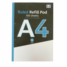 Load image into Gallery viewer, A4 Refill Pad Ruled 200 Pages Margin Lined Writing Note Book Punched Holes

