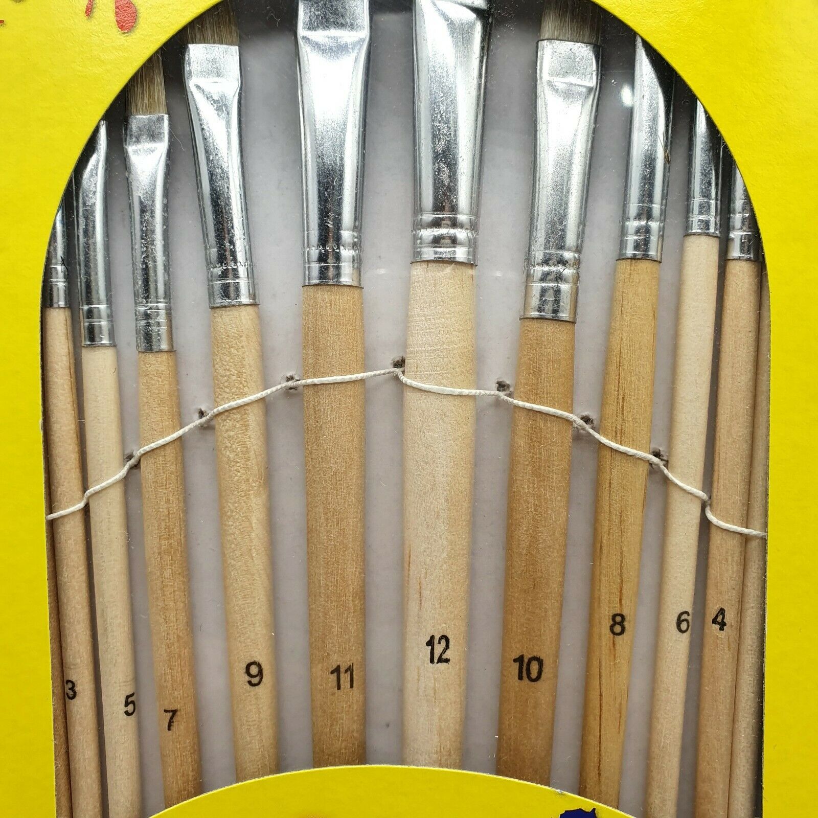 12 ARTIST PAINT BRUSH SETS Small/Large Wooden Acrylic/Oil/Watercolour Thin Thick