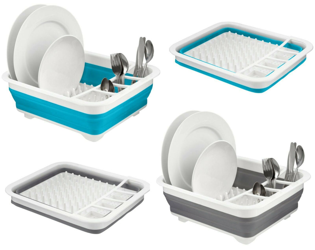 Collapsible Dish Rack Dish Drainer Washing Up Board Cutlery Plates Home Kitchen