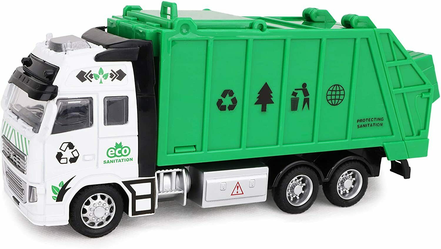 21cm Pull Back Diecast Garbage Truck Toy – Friction Powered Skip Lorry Vehicle for Kids